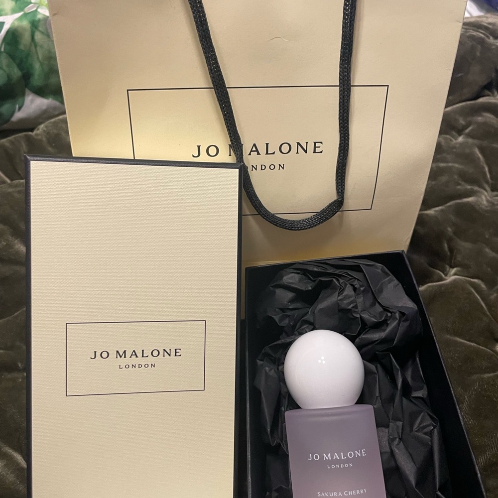 Jo Malone Sakura Cherry Perfume with Cream and Black Packaging